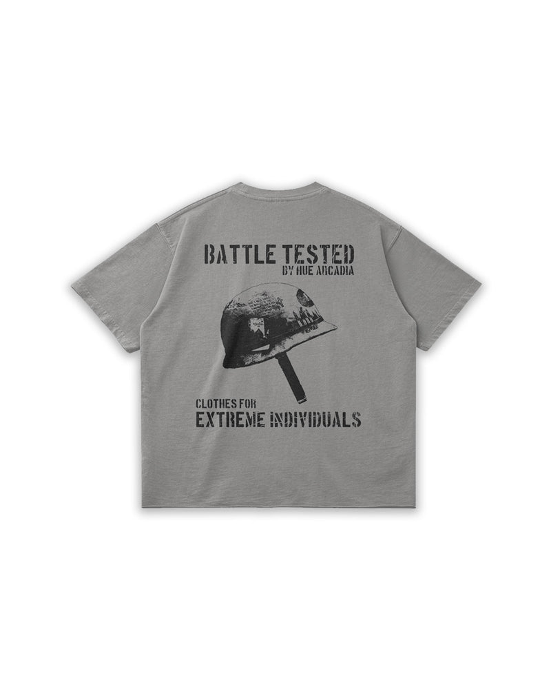 "BATTLE TESTED" RAW HEM BOX TEE